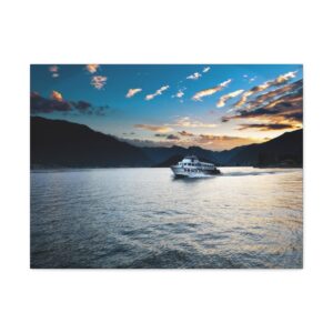Lake Como Sunset - Satin Canvas, Stretched