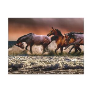 Horse Fauna Satin Canvas, Stretched