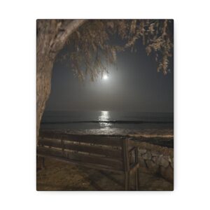 Unique Design - Mediterranean Moon Rise - Strected Canvas