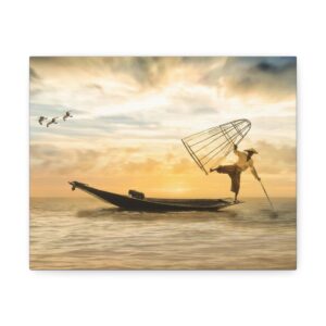 Balancing Fisherman Canvas