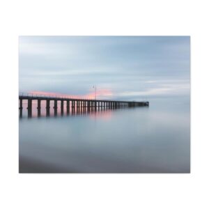 Pier Sunset Satin Canvas, Stretched