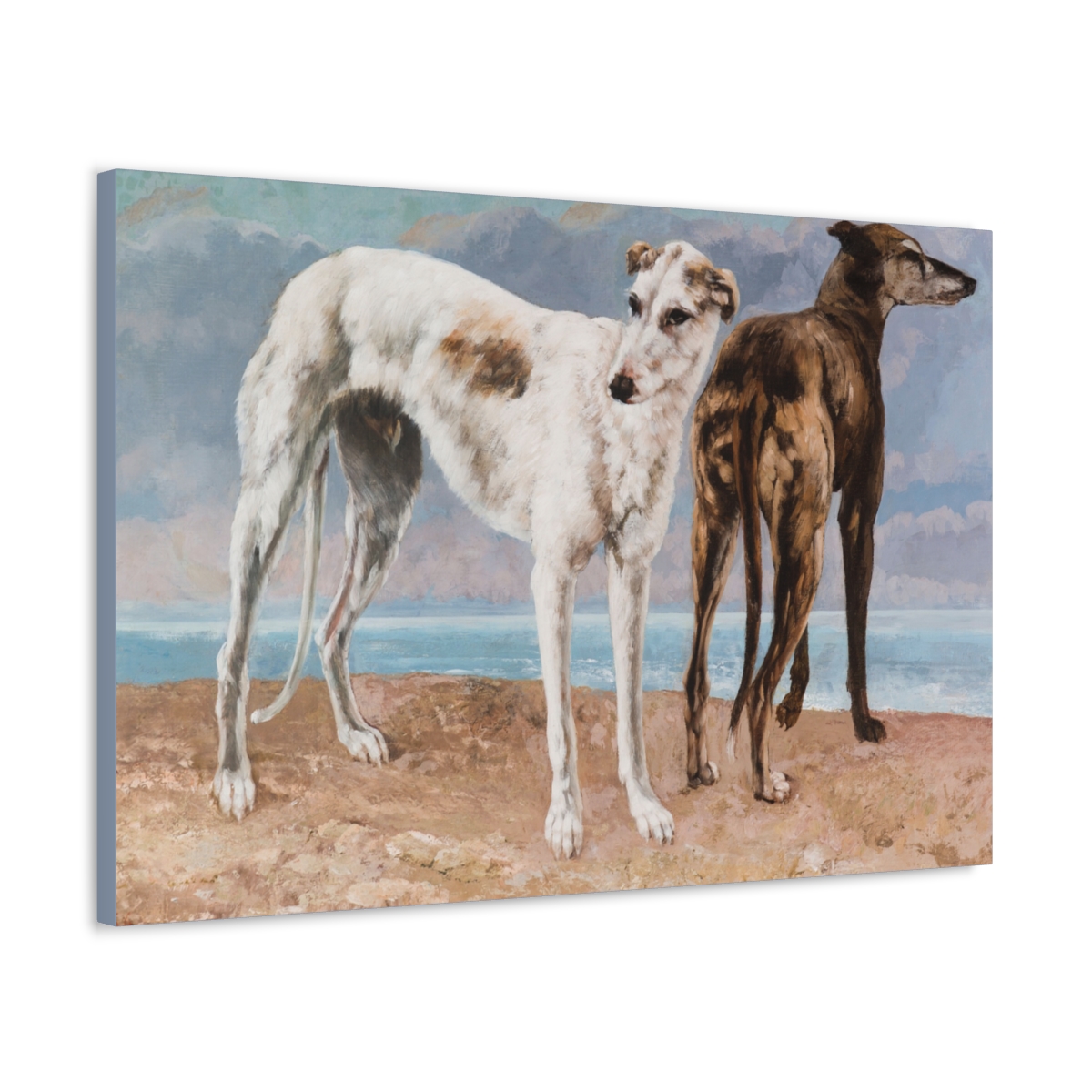 Two Greyhound Dogs at the Beach - Image 2