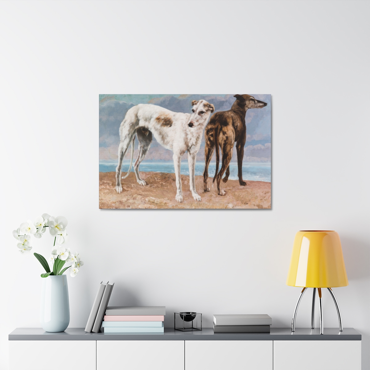 Two Greyhound Dogs at the Beach - Image 3