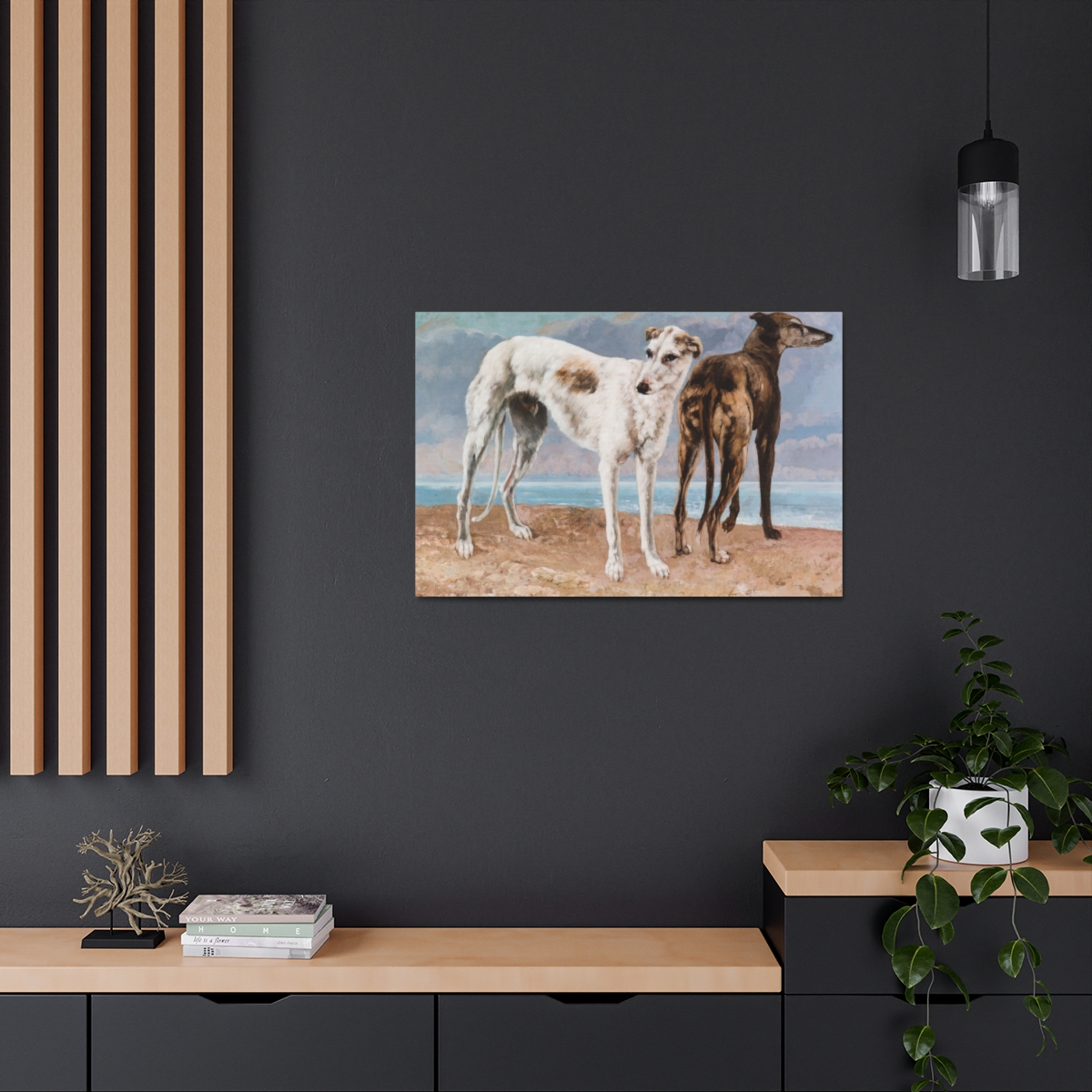 Two Greyhound Dogs at the Beach - Image 4