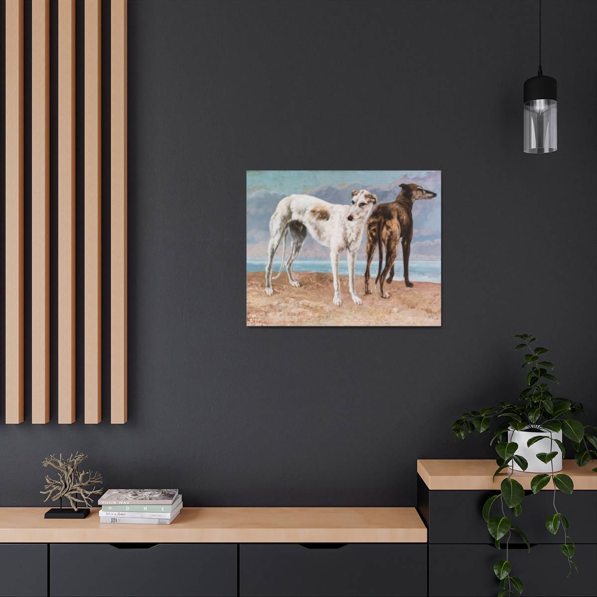 Two Greyhound Dogs at the Beach - Image 24