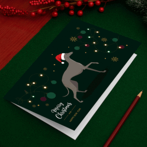 Have a Greyt Christmas – Contemporary Greyhound Christmas Card Set (Pack of 10)
